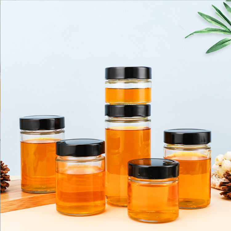 Wholesale 100ml140ml 200ml 280ml 380ml 500ml Food Storage Glass Jar Wide Mouth Transparent Round Shape Mason Jar with Metal Lid