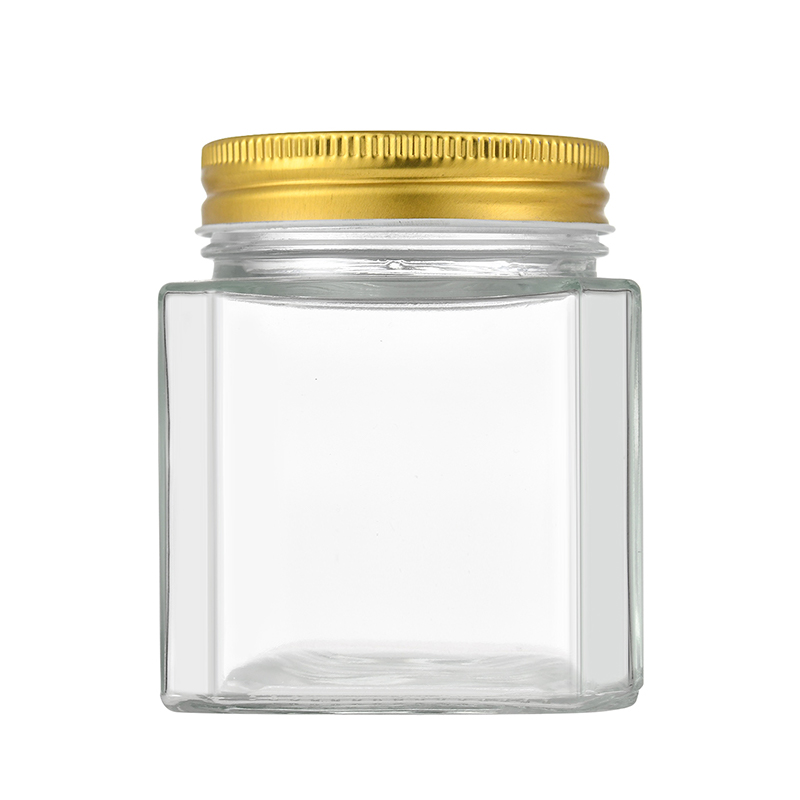 Food container 250ml 380ml 500ml octagon glass canning jars for honey pickle jam storage