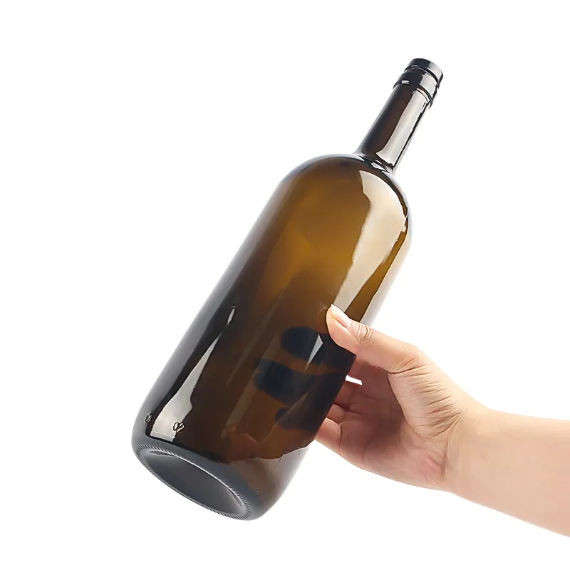 Manufacturer custom Logo High Quality Large Capacity 1500ml Amber Red Wine Glass Bottle