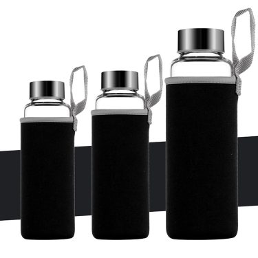 300ml 420ml 500ml Promotional Car Water Bottles with Black Sleeve Hot Sale