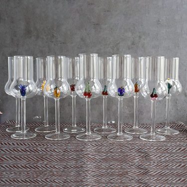 Creative bar pub party custom handmade 3D blown glass goblet wine martini margarita cocktail glass cup