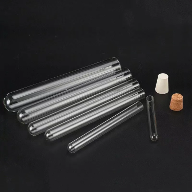 Lab wholesale round bottom high borosilicate glass test tube with cork stopper lid