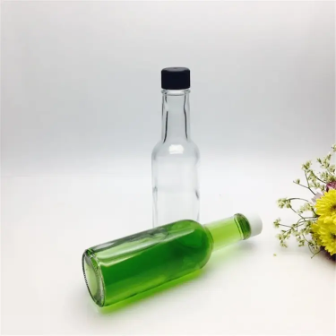 150ml 250ml Transparent Round Shape Chili Sauce Spice Seasonings Jam Glass Bottle with Black White Plastic Lid