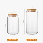 350ml 500ml High borosilicate water mug milk cold brew coffee tea glass tumbler cup with bamboo lid and straw