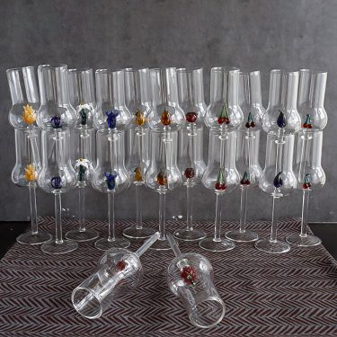 Creative bar pub party custom handmade 3D blown glass goblet wine martini margarita cocktail glass cup