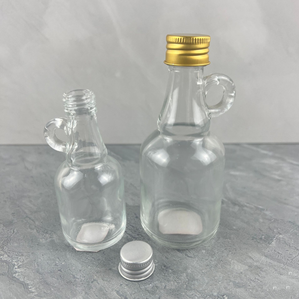 Wholesale 50ml 100ml Growler Water Jug Clear California Glass Bottles Mini Liquor Wine Bottle with Handle