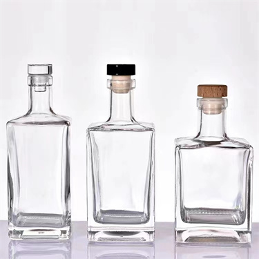 Super flint short/ medium/ tall square glass spirits gin wine bottles cork 500 ml