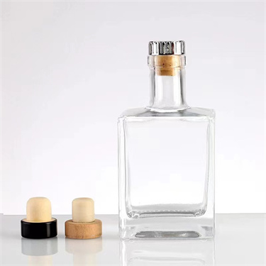 Super flint short/ medium/ tall square glass spirits gin wine bottles cork 500 ml