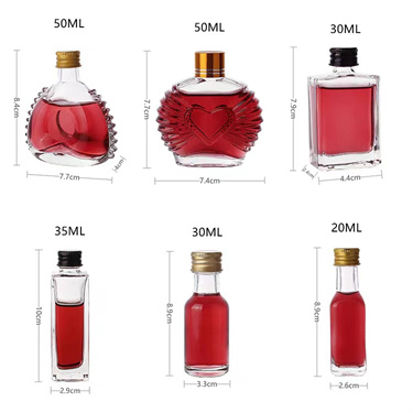 20ml 30ml 50ml mini spirits glass fermentation liquor gin bottles for spirits tasting wholesale