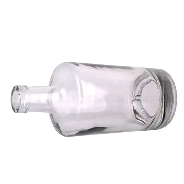 100ml 500ml 750ml High Quality Transparent Narrow Mouth Thick Bottom Fruit Wine Vodka Whisky Glass Wine Bottle with Airtight Cork