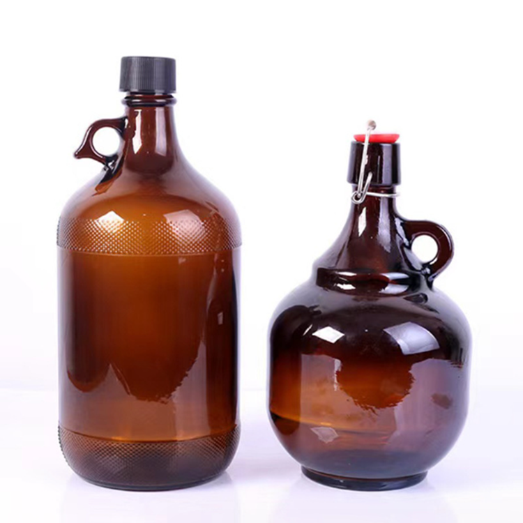 Beer growler amber 32oz 64oz beer growler manufacturers with black screw cap