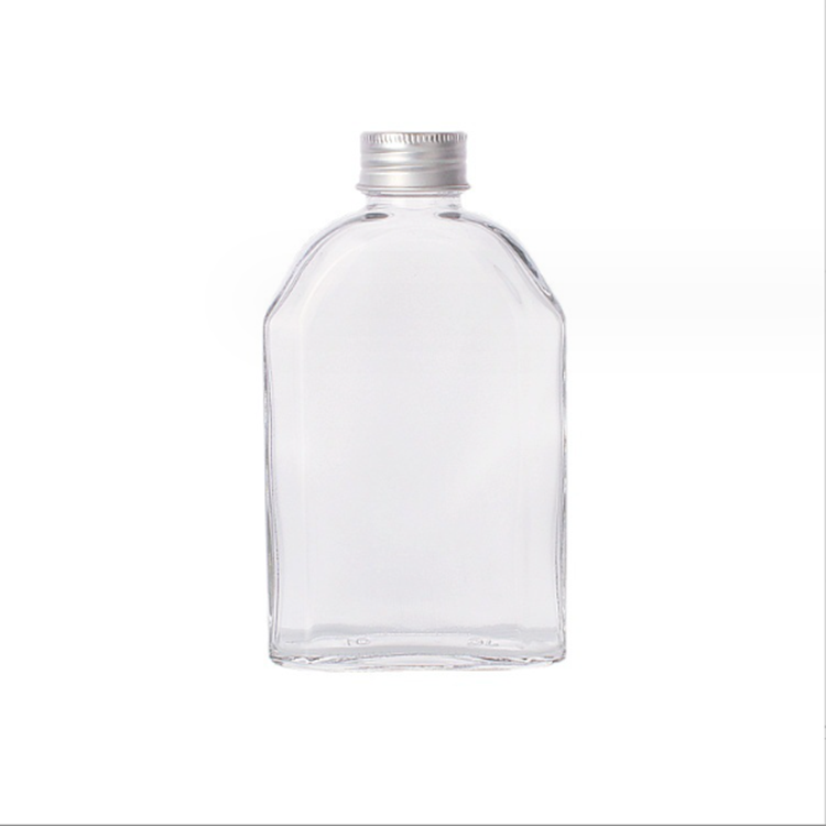 100ml 200ml 250ml flat empty customized glass miniature mini alcohol bottle liquor glass bottle