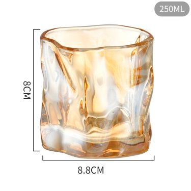 Custom creative irregular twist shaped shot dazzling bar glassware beer water mug whisky cup