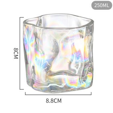 Custom creative irregular twist shaped shot dazzling bar glassware beer water mug whisky cup