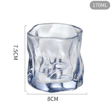 Custom creative irregular twist shaped shot dazzling bar glassware beer water mug whisky cup