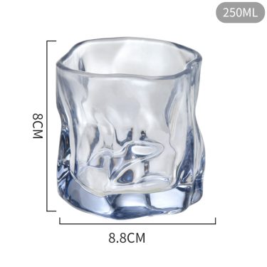 Custom creative irregular twist shaped shot dazzling bar glassware beer water mug whisky cup