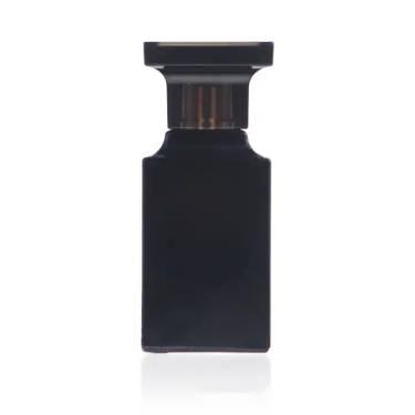 Wholesale 50ml Body Bright Black Red Blue Square Shape Glass Perfume Bottle with Mist Spray Top