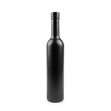 500ml 750ml Matte Frosted Black Colored High Quality Glass Wine Bottle with Cork Stopper