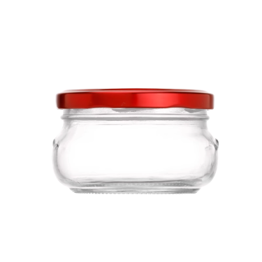 Kitchen Food Grade Wide Mouth 80ml 100ml 150ml 200ml Jam Glass bird nest Jar Bottles With Metal Lid