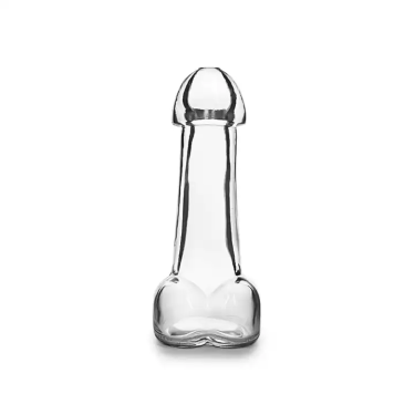 Creative design sexy penis shape 80ml cocktail glass wine beverage juice bottles with straw