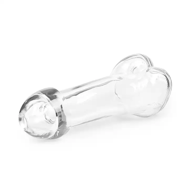 Hot 80ml Food Grade Unique Fashion Penis Shape Transparent Cold Drinking Glass Bottle for Party with Straw