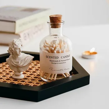 Clear small mouth reed diffuser glass bottle 30ml-1000ml glass storage bottles for matchsticks with cork Glass Customized Logo