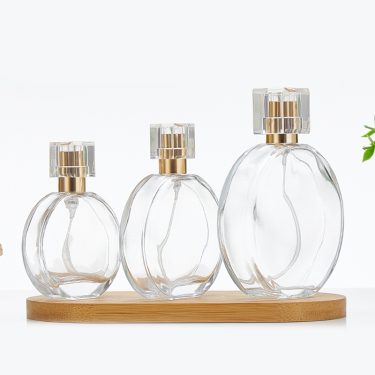 Crystal Flat Round Perfume Bottles 30ml 50ml 100ml Fine Mist Glass Sprayer Perfume Bottles