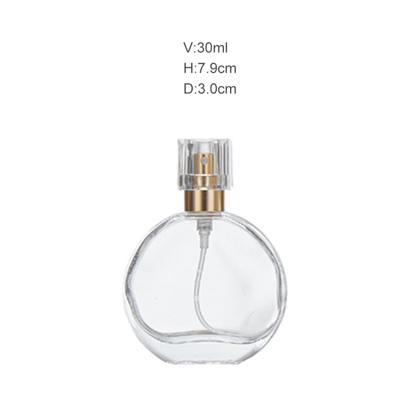 Crystal Flat Round Perfume Bottles 30ml 50ml 100ml Fine Mist Glass Sprayer Perfume Bottles