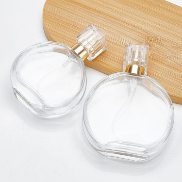 Crystal Flat Round Perfume Bottles 30ml 50ml 100ml Fine Mist Glass Sprayer Perfume Bottles