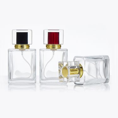 Luxury 30ml Square Shape Crystal Refillable Glass Perfume Bottle With Spray Pump