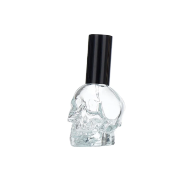 Refillable 50ml Mini Clear Skull Shaped Empty Glass Perfume Spray Bottle With Cap