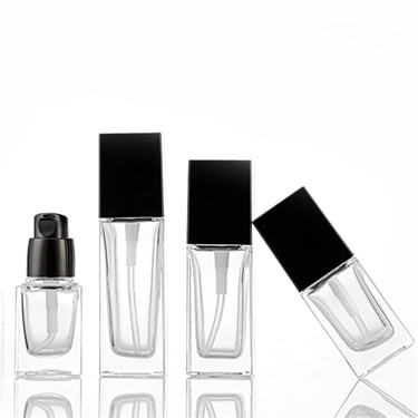 15ml 20ml 30ml 40ml low moq clear square thick bottom glass perfume bottle with multi color cap