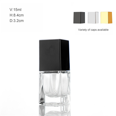 15ml 20ml 30ml 40ml low moq clear square thick bottom glass perfume bottle with multi color cap