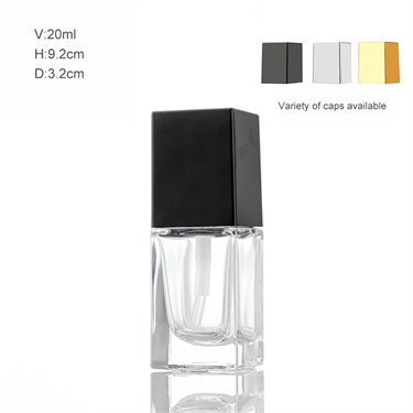 15ml 20ml 30ml 40ml low moq clear square thick bottom glass perfume bottle with multi color cap