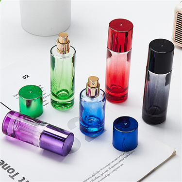 Modern design gradient colorful perfume glass bottles wholesale 20ml 30ml