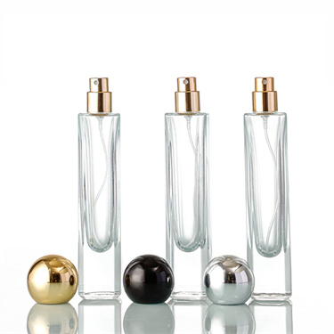 30ml rectangular classic mist spray refillable perfume glass bottle with ball perfume cap