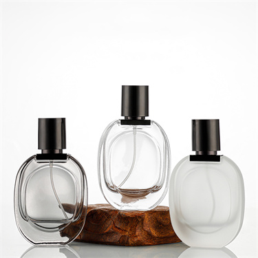 30ml luxury transparent / frosted /painting black colored empty glass perfume oil bottles with sprayer lid