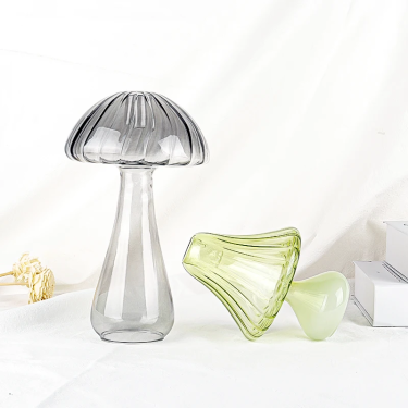 Decorative Mushroom and Lamp-shaped Glass Candle Jars Recycled Candle Holder