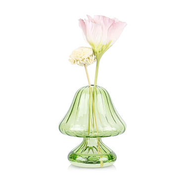 High Borosilicate Glass Material Decorative Mushroom Shape Glass Vase Customized Color Glass Bud Vase