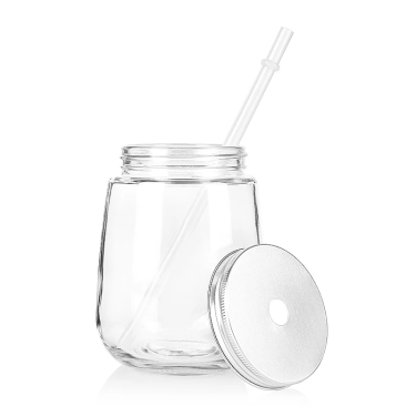 485ml High Quanlity Transparent Round Shape Juice Milkshake Yogurt Cold Soft Drink Glass Beverage Bottle with Metal Cap