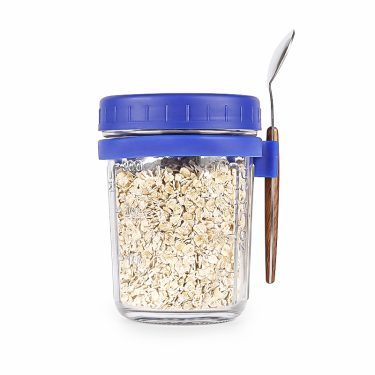 14 Oz 440ml Mason Jars Glass Overnight Oats Containers with Lids and Spoons