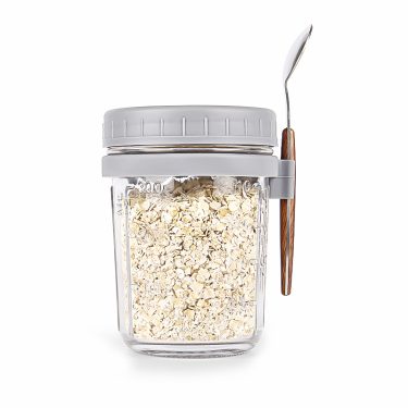 14 Oz 440ml Mason Jars Glass Overnight Oats Containers with Lids and Spoons