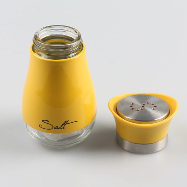 130ml Double Wall Yellow Sleeve Kitchenware Seasonings Spice Pepper Glass Bottle