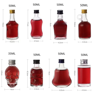 Mini Glass Taste Wine Spirits Bottles Samples 30ml-50ml