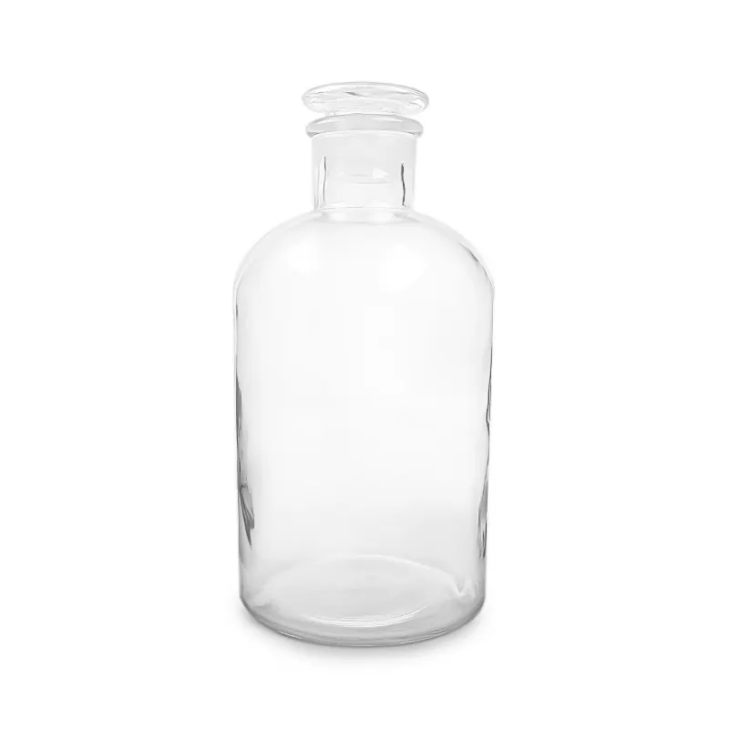 30ml-1000ml clears mall mouth apothecary glass reagent bottle with glass lid