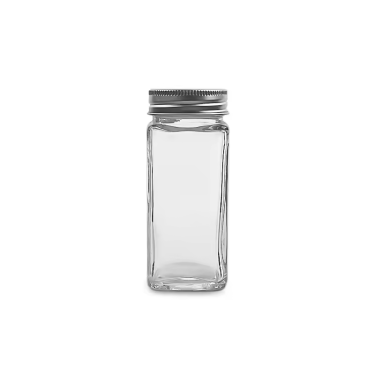 Wholesale square glass canister jar packaging glass square spice salt sauce pepper jars