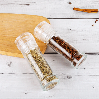 4oz 100ml Transparent Glass Spice Salt Bottle Manual Pepper Mill Grinder With Acrylic Cap