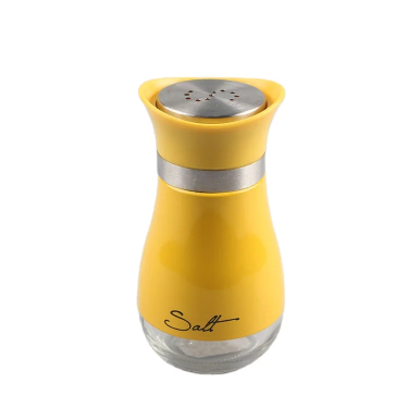 130ml Double Wall Yellow Sleeve Kitchenware Seasonings Spice Pepper Glass Bottle