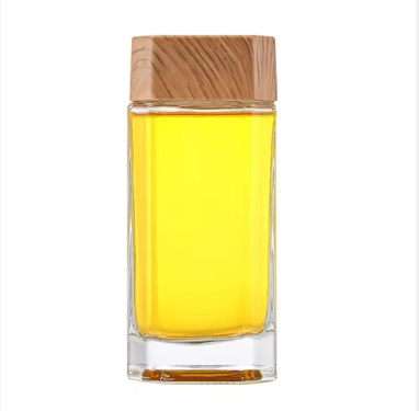Available different sizes high end design octagon honey jar glass glass jar for honey glass honey jar luxury with bamboo lid