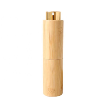 10ml 20ml Custom bamboo wall rotating perfume refillable atomizer spray bottle mini pocket perfume glass bottle